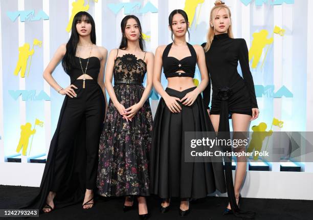 Lisa, Jisoo, Jennie, and Rosé of BLACKPINK at the 2022 MTV Video Music Awards held at Prudential Center on August 28, 2022 in Newark, New Jersey.