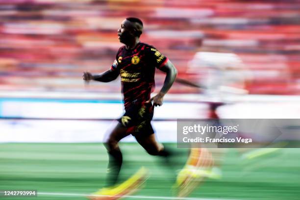 Fabian Castillo of Tijuana run during the 11th round match between Tijuana and Monterrey as part of the Torneo Apertura 2022 Liga MX at Caliente...