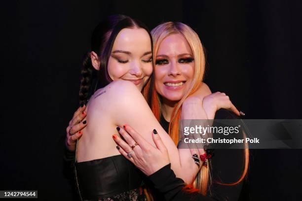 Dove Cameron and Avril Lavigne at the 2022 MTV Video Music Awards held at Prudential Center on August 28, 2022 in Newark, New Jersey.