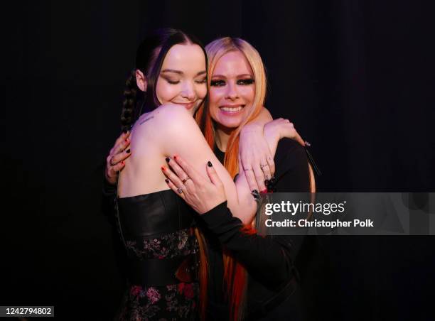 Dove Cameron and Avril Lavigne at the 2022 MTV Video Music Awards held at Prudential Center on August 28, 2022 in Newark, New Jersey.
