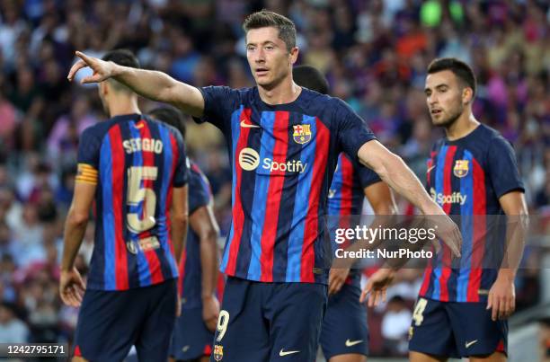 Robert Lewandowski during the match between FC Barcelona and Real Valladolid CF, corresponding to the week 3 of the Liga Santander, played at the...