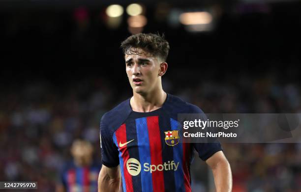 Gavi during the match between FC Barcelona and Real Valladolid CF, corresponding to the week 3 of the Liga Santander, played at the Spotify Camp Nou,...