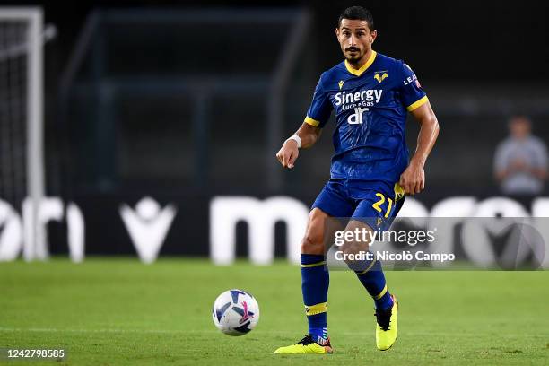 Koray Gunter of Hellas Verona FC in action during the Serie A football match between Hellas Verona FC and Atalanta BC. Atalanta BC won 1-0 over...