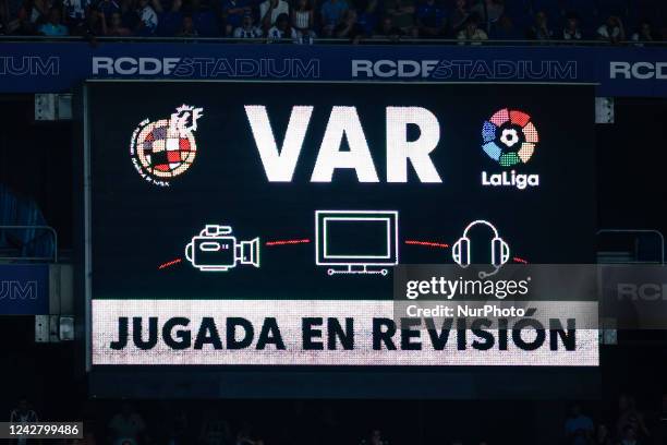 Action reviewing during the La Liga match between RCD Espanyol and Real Madrid at RCD Stadium in Cornella, Barcelona, Spain, on August 28th, 2022.