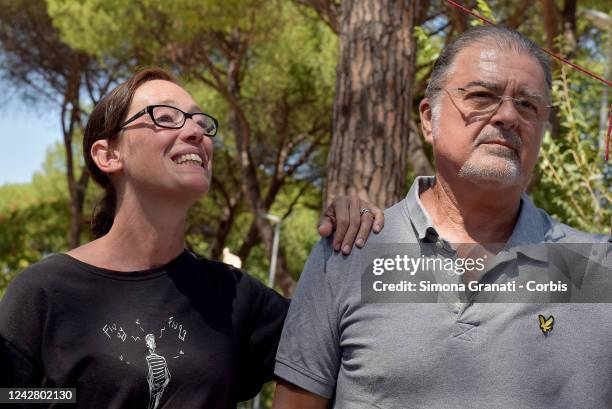 Ilaria Cucchi presents her candidacy for the political elections with the Italian Left in front of the plaque in memory of her brother Stefano, on...