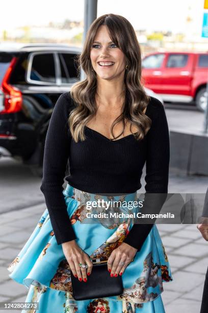 Princess Sofia of Sweden attends the Funkisfestivalen at the Stockholm Waterfront on August 29, 2022 in Stockholm, Sweden. Funkisfestivalen is...