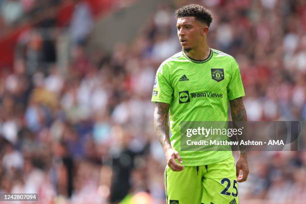 Jadon Sancho of Manchester United during the Premier League match between Southampton FC and Manchester United at Friends Provident St. Mary's...