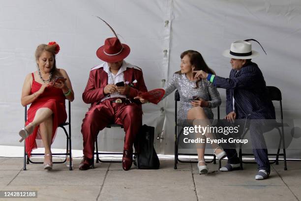 Elderlies gathered on the esplanade of the Monument to the Revolution to commemorate Grandmother's and Grandfather's Day in Mexico. In 1982 it was...