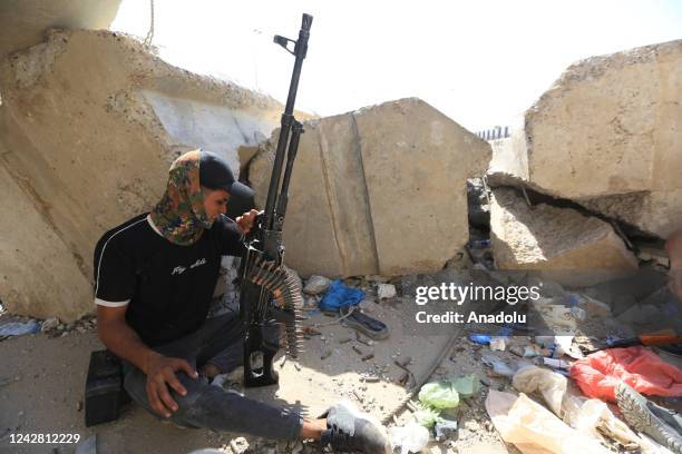 Supporters of Iraqi cleric Muqtada al-Sadr clash with security forces with heavy weapons at Green Zone after Sadr supporters stormed the Presidential...