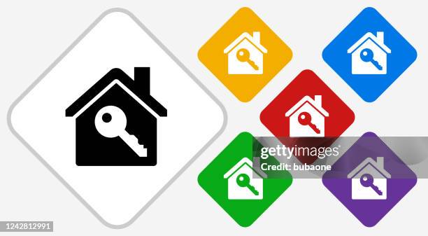 house and key icon - key house white background stock illustrations