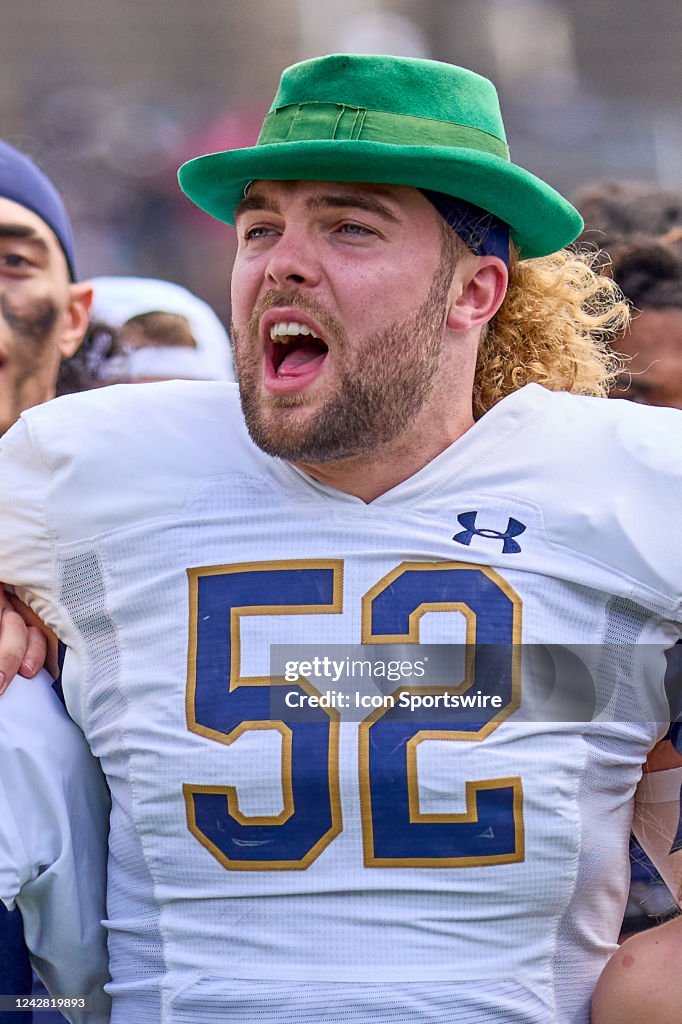 Notre Dame linebackers Zeke Correll looks on during the Notre Dame ...