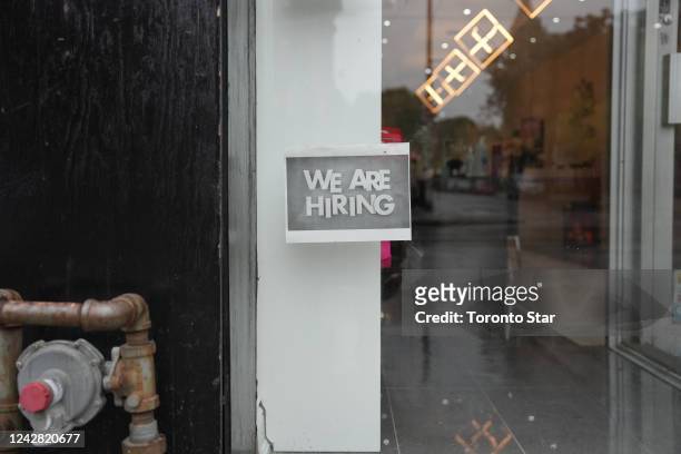 Toronto ON-August 30. File Images of window postings for Help Wanted signs at Toronto businesses. Any use file photos.