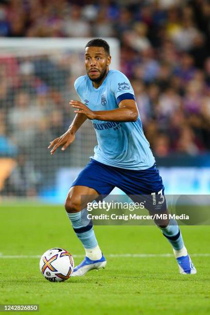 Mathias Jorgensen of Brentford in action during the Premier League match between Crystal Palace and Brentford FC at Selhurst Park on August 30, 2022...