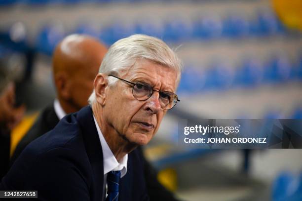 S Chief of Global Football Development Arsene Wenger attends a press conference by FIFA's president Gianni Infantino , at the Sports Center Dome of...