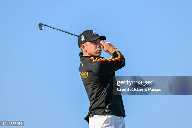 Jonas Baumgartner of Germany plays his tee shot on the 16th hole during Day One of the 2022 World Amateur Team Golf Championships - Eisenhower Trophy...