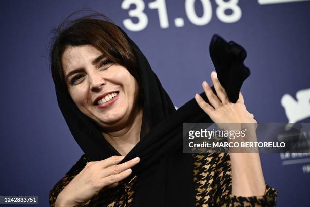 Member of the Venezia 79 International Jury, Iranian actress Leila Hatami poses on August 31 during a photocall for the Venezia 79 Competition Jury,...