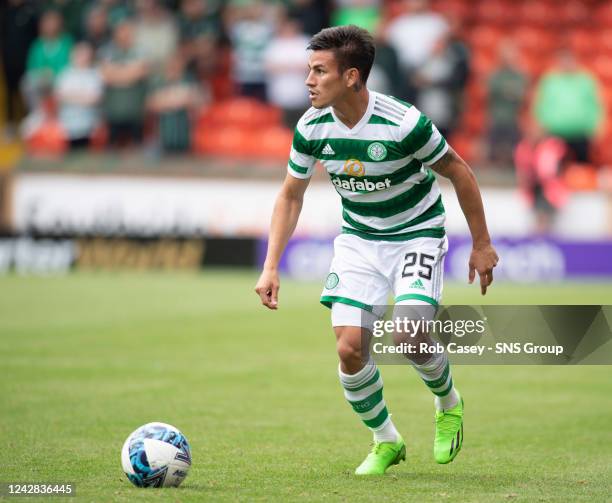 Celtic's Alexandro Bernabei during a cinch Premiership match between Dundee United and Celtic at Tannadice, on August 28 in Dundee, Scotland.