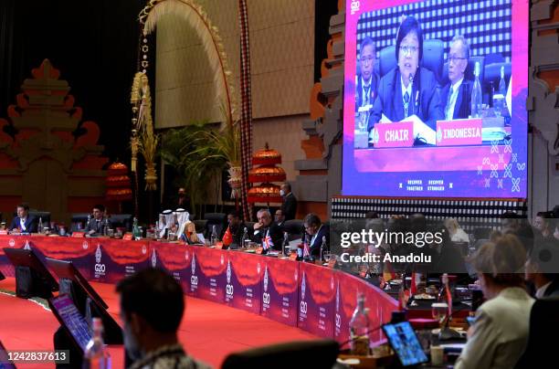 Number of delegations take part in a meeting during the G20 Joint Environment and Climate Ministerial Meeting in Nusa Dua, Badung, Bali, Indonesia on...