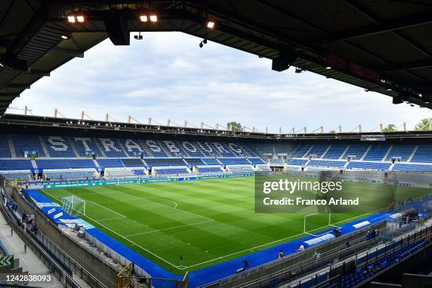 Stade de la Meinau during the Ligue 1 match between Strasbourg and Nantes at Stade de la Meinau on August 31, 2022 in Strasbourg, France.