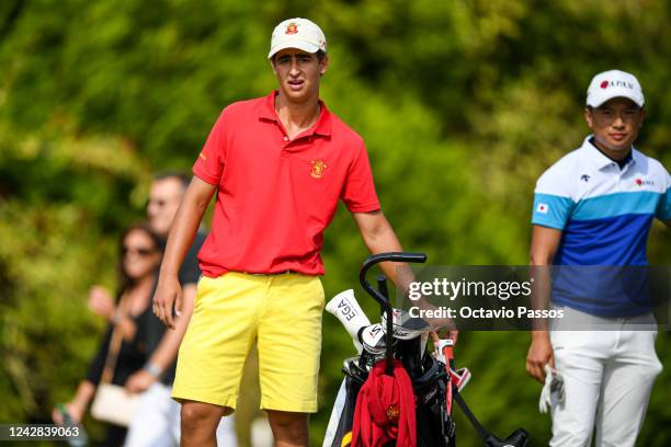 Luis Masaveu of Spain looks on before plays his tee shot on the 13th hole during Day One of the 2022 World Amateur Team Golf Championships -...