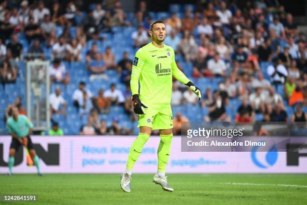 Matis CARVALHO of Montpellier during the Ligue 1 match between Montpellier and Ajaccio at Stade de la Mosson on August 31, 2022 in Montpellier,...