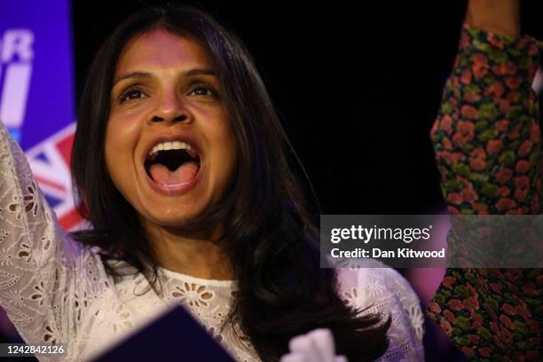 Akshata Murthy, wife of Conservative hopeful Rishi Sunak, attends the final Tory leadership hustings at Wembley Arena on August 31, 2022 in London,...