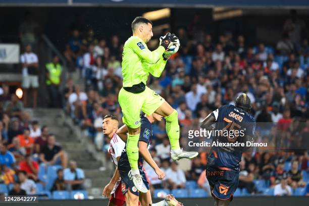 Matis CARVALHO of Montpellier during the Ligue 1 match between Montpellier and Ajaccio at Stade de la Mosson on August 31, 2022 in Montpellier,...