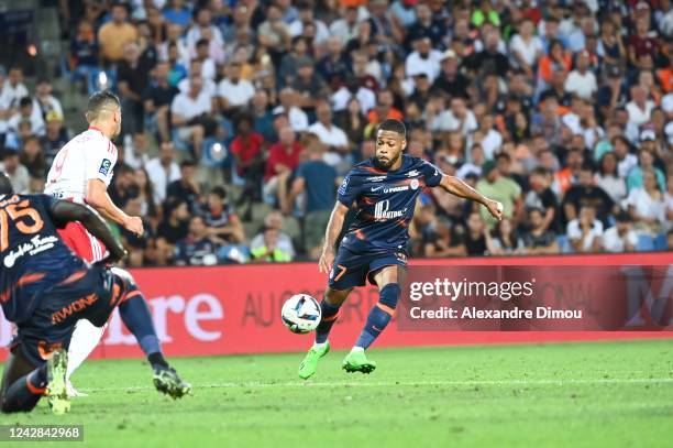 Arnaud NORDIN of Montpellier during the Ligue 1 match between Montpellier and Ajaccio at Stade de la Mosson on August 31, 2022 in Montpellier, France.