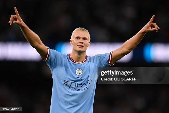 Halanda TOPSHOT - Manchester City's Norwegian striker Erling Haaland... News ...