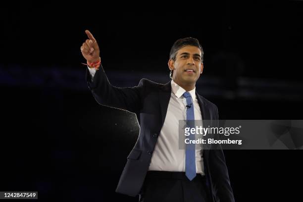 Rishi Sunak, former UK chancellor of the exchequer, speaks during a Conservative Party leadership hustings in London, UK, on Wednesday, Aug. 31,...