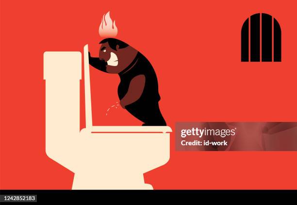 man with urinary problem - constipation men stock illustrations