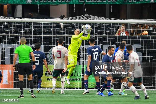 Paraguay goalkeeper Antony Silva makes a save during the international friendly match between Paraguay and Mexico on August 31st, 2022 at...
