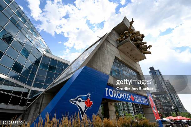 General view of the outside of Rogers Centre before the game between the Chicago Cubs and the Toronto Blue Jays at Rogers Centre on Wednesday, August...