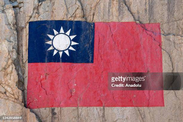Taiwanese flag in Dongyin, Matsu archipelago Taiwan, August 30, 2022.