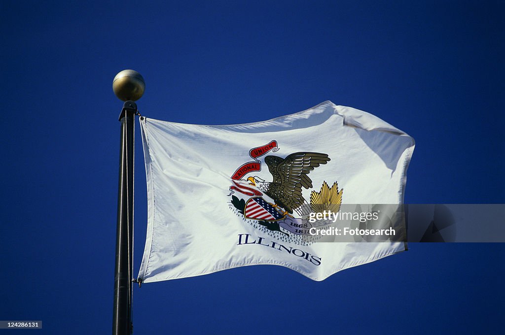 This is the State Flag waving in the wind
