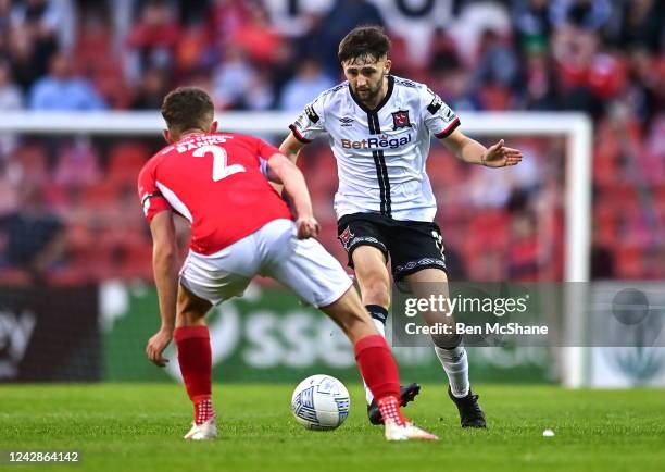 Dublin , Ireland - 29 August 2022; Joe Adams of Dundalk and Lewis Banks of Sligo Rovers during the SSE Airtricity League Premier Division match...