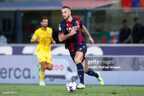 Marko Arnautovic of Bologna Fc controls the ball during the Serie A match between Bologna FC and Salernitana at Stadio Renato Dall'Ara on Septemer 1,...