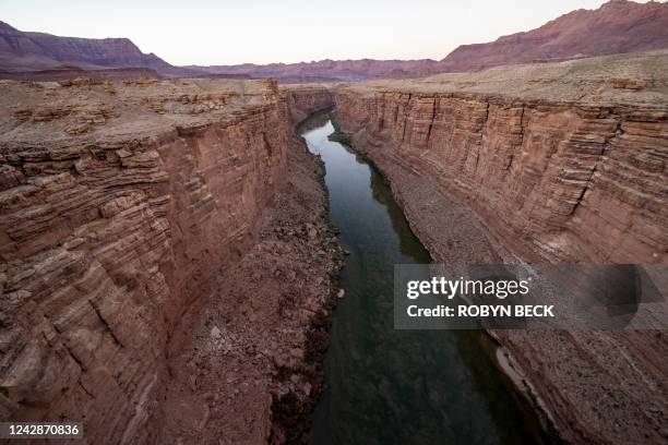 View of the Colorado River from the Navajo Bridge in Marble Canyon, Arizona, August 31, 2022. Amidst the drought and water shortages plaguing the...