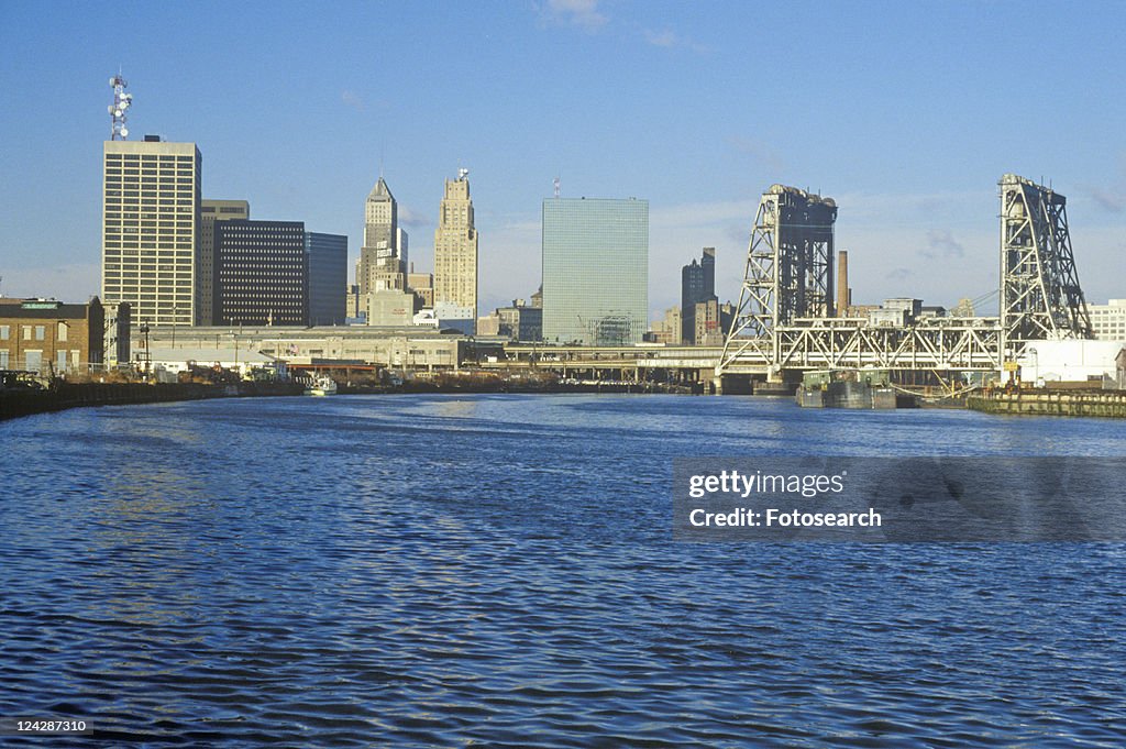 Newark skyline from the river