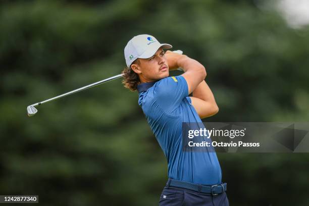 Harrison Crowe of Australia plays his tee shot on the 9th hole during Day Three of the 2022 World Amateur Team Golf Championships - Eisenhower Trophy...