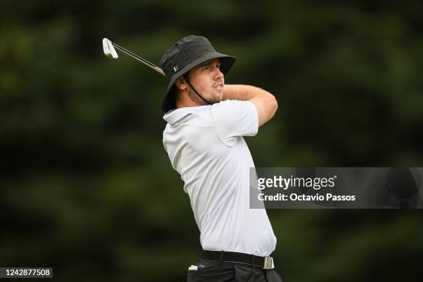 Archie Davies of Wales plays his tee shot on the 9th hole during Day Three of the 2022 World Amateur Team Golf Championships - Eisenhower Trophy...