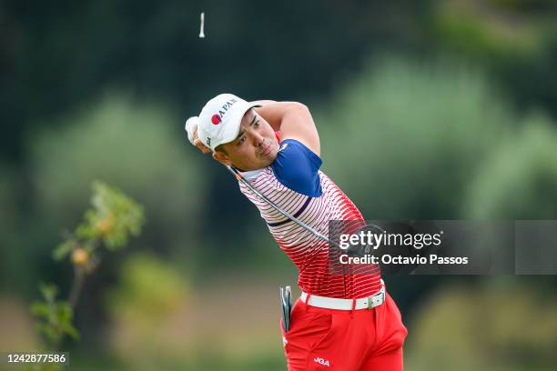 Taiga Semikawa of Japan plays his tee shot on the 2nd hole during Day Three of the 2022 World Amateur Team Golf Championships - Eisenhower Trophy...