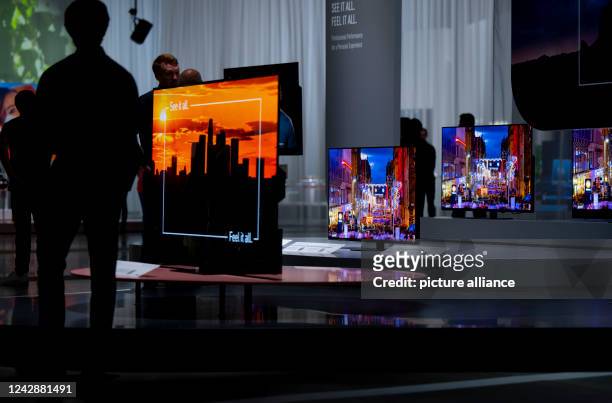 September 2022, Berlin: Numerous televisions are presented to visitors at the electronics trade show IFA. More than 1100 exhibitors show the...