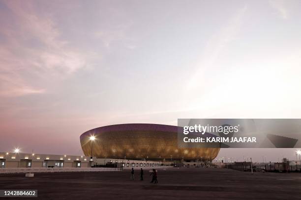 General view shows the Lusail Stadium, the 80,000-capacity venue that will host this year's World Cup final, on the outskirts of Qatar's capital Doha...