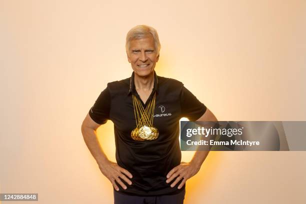 In this image released on September 5th, Laureus Academy member Mark Spitz is pictured in Santa Monica, California, as he marks the 50th anniversary...