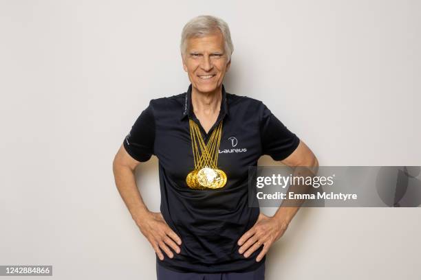 In this image released on September 5th, Laureus Academy member Mark Spitz is pictured in Santa Monica, California, as he marks the 50th anniversary...