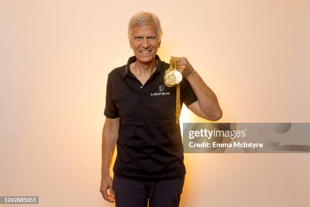 In this image released on September 5th, Laureus Academy member Mark Spitz is pictured in Santa Monica, California, as he marks the 50th anniversary...