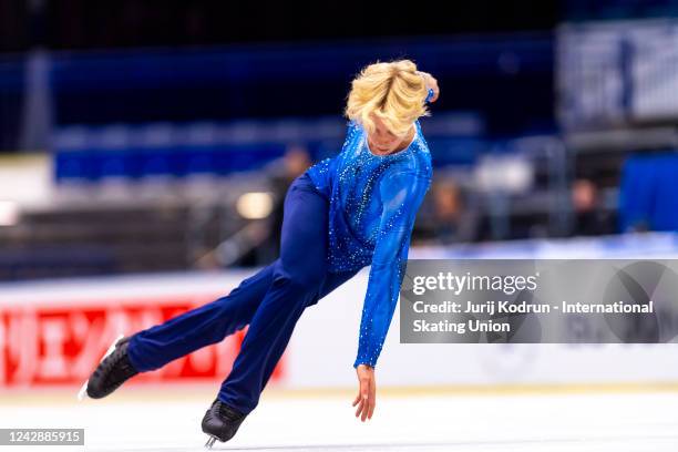 Andreas Nordeback of Sweden performs during the ISU Junior Grand Prix of Figure Skating at Ostravar Arena on September 2, 2022 in Ostrava, Czech...