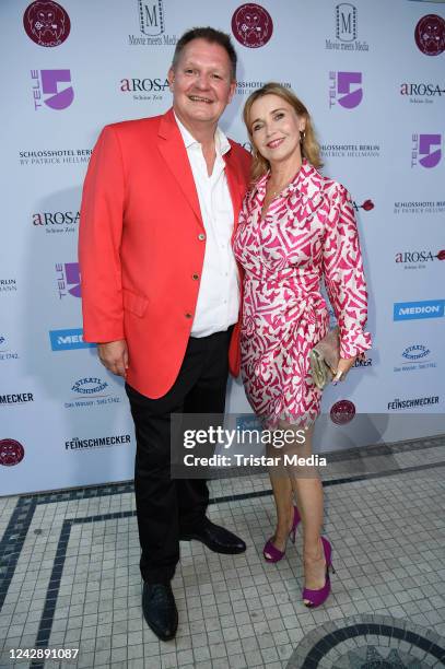 Sören Bauer and Tina Ruland during Movie Meets Media at Schlosshotel Berlin by Patrick Hellmann on September 2, 2022 in Berlin, Germany.