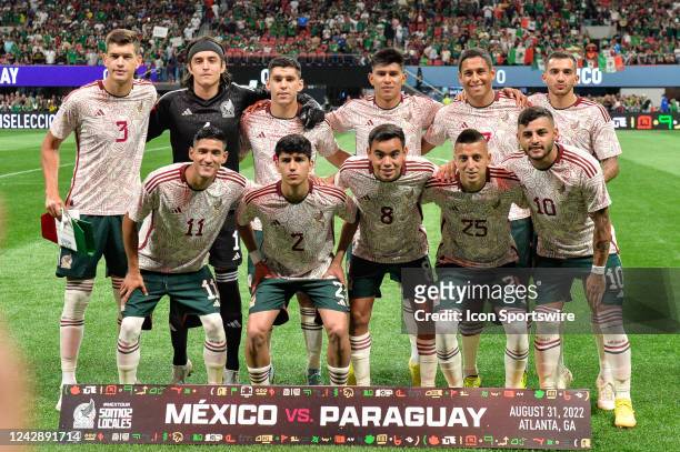 Mexicos starting 11 pose prior to the start of the international friendly match between Paraguay and Mexico on August 31st, 2022 at Mercedes-Benz...